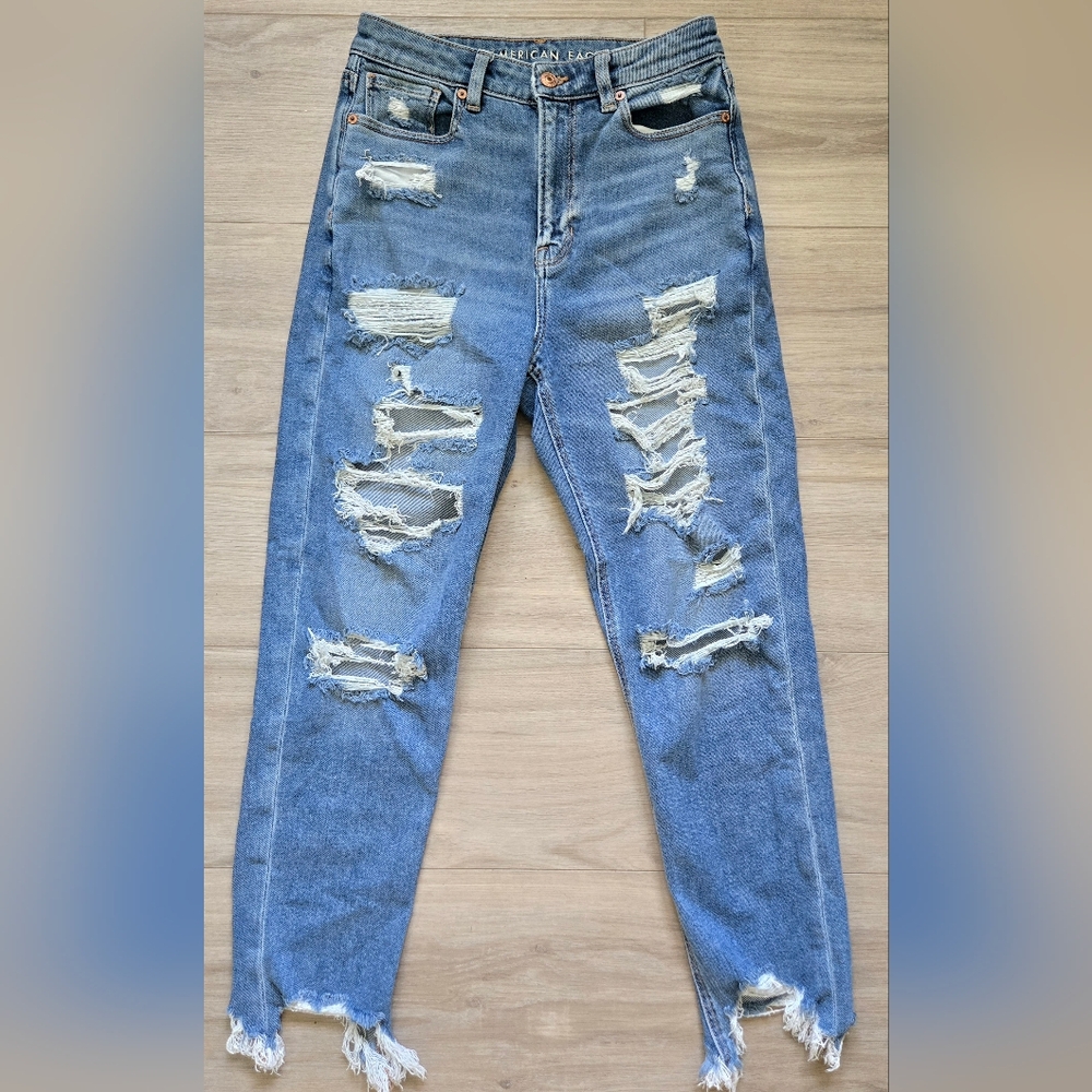 Blue Distressed Women's Jeans